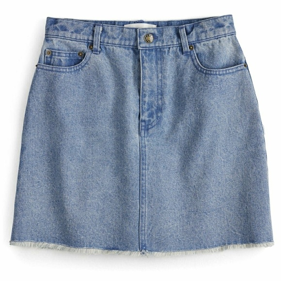 POPSUGAR Dresses & Skirts - Frayed Hem Denim Skirt